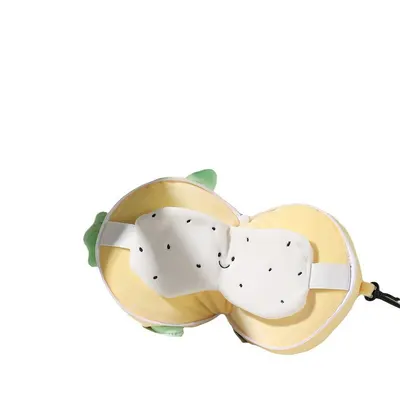 U-shaped pillow with eye mask, plush fabric