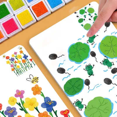 24er Kinder-Fingerfarben-Set mit Malmalbuch - 2