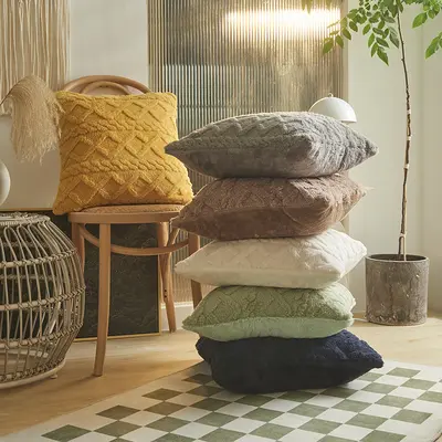 Sofa-Kissenbezug Plüsch geometrisch 3D-Kissen Sitzkissen Bezug Nackenkissen Kissenbezug Jacquard-Samt gestreifter Kissenbezug