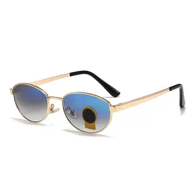 Metal Retro Sunglasses with UV Protection, Colored Coated Lenses, Model 3774 - 12
