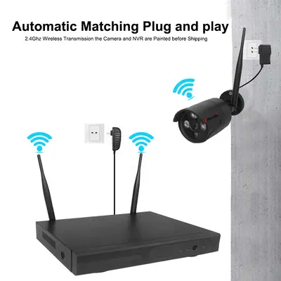 Security monitoring wireless wifi camera set 8-channel wireless NVR set hard drive video recorder network camera