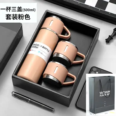 304 Stainless Steel Insulated Cup, Large Capacity, Three Lids, Gift Box - 9