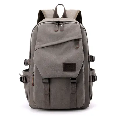 Men's Retro Canvas Backpack, Large Capacity for Travel and Outdoor Use - 9