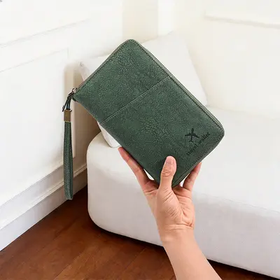 RFID Passport Wallet, Zipper Closure, Travel Documents