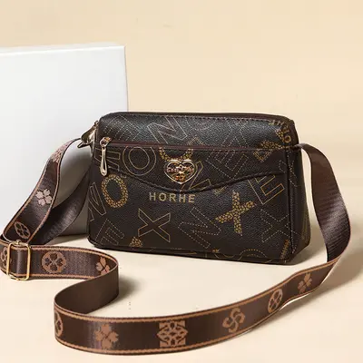 Women's Printed Crossbody and Single-Shoulder Bag, Middle-Aged Style - 9