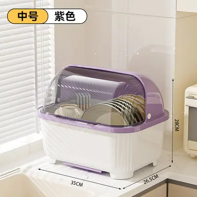 Kitchen bowl cabinet with cover and draining tray - 9