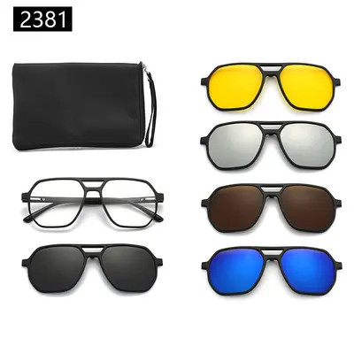 2381 neue polarisierte Sonnenbrillen für Männer, magnetisches Brillenset, modische Sonnenbrillen für Frauen, hochwertige Brille mit doppeltem Rahmen - 9