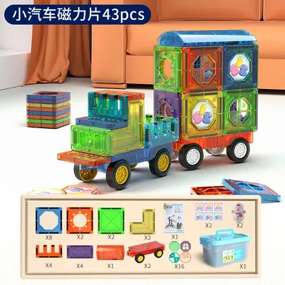 Large Magnetic Tiles and Rods Set, Colorful Window Design, Educational Toy for Children - 12