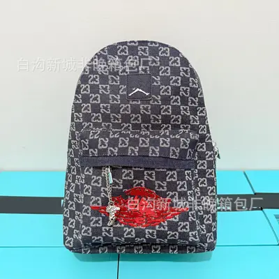 Double-Layer Checkered Large-Capacity Backpack - 11