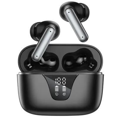 Yarı kulak içi çubuklu kablosuz Bluetooth kulaklık, çift mikrofonlu gürültü önleme