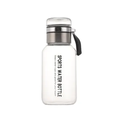 Borosilikat-Glas-Sportflasche mit Teesieb und isolierender Hülle