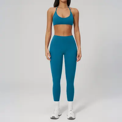 Yoga-Set mit Mikrofaser, schnelltrocknend, Sportbh und Leggings