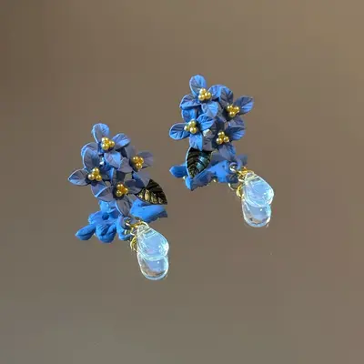 兰花｜新中式民族风古风精致甜美可爱清新氛围感旗袍花朵耳坠耳饰