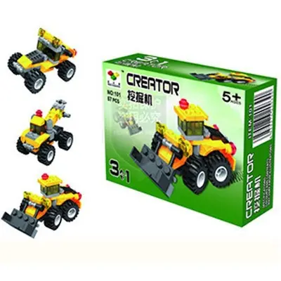Shunlekang Building Blocks Transformable Engineering Vehicle Airplane Fire Truck Kids Toy - 6