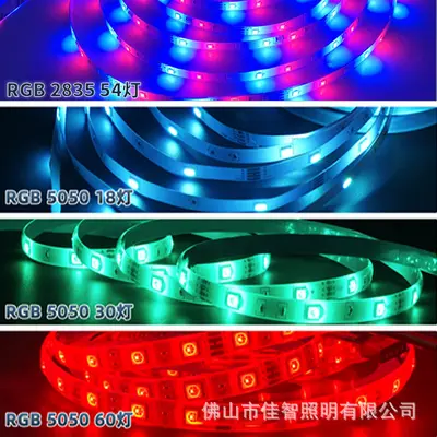 5050 RGB LED Strip Light Set, Bluetooth Music Control, Waterproof