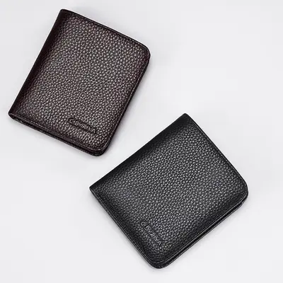Ultra-Thin Mini Men's Leather Wallet, Vertical Design with License Slot - 5