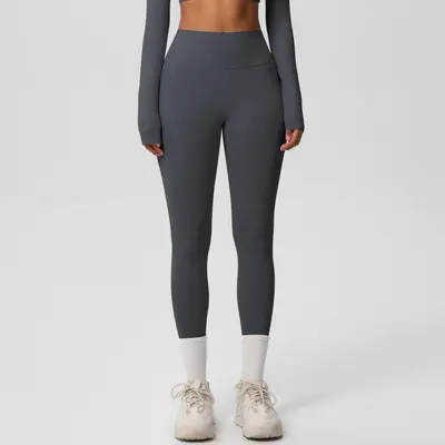 Women's 8-Piece Yoga Set, Double-Sided Brushed, Solid Color, Tight Fit - 12