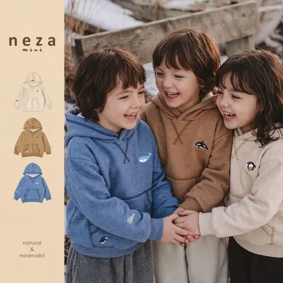Kids' Cotton Hooded Sweatshirt, Warm, for Boys and Girls