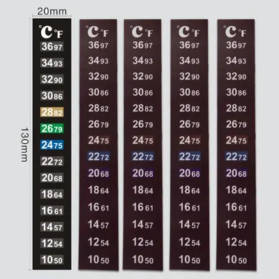 LCD Aquarium Thermometer, Fish Tank Temperature Label, Color-Changing - 8
