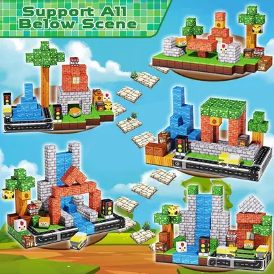 Magnetische Bausteine Vorstadt-Stadt-Serie 3D Lernspielzeug