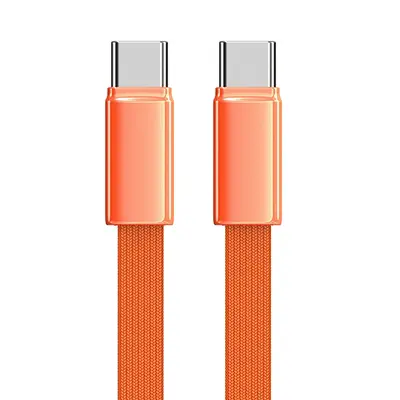 Yassı Çift Type-C Veri Kablosu 120W Hızlı Şarj, iPhone 15/17 Uyumlu