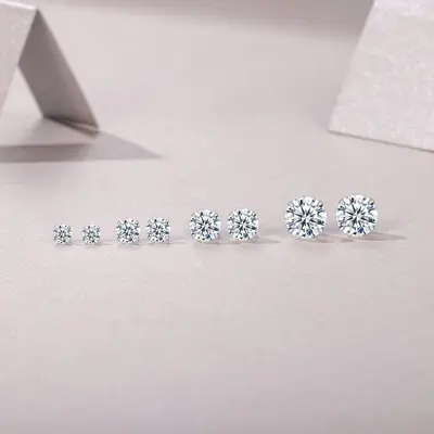 S925 moissanit küpe hipoalerjenik kütikül piercing - 5