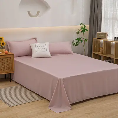 Japanese Style Striped Plaid Bedsheet Water-Washed Cotton Simple Pure Color Student Dormitory Single Person Duvet Cover Three-Piece Set - 10