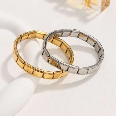 AliExpress Amazon sınır ötesi en çok satan kız çocuk bilekliği, solmayan üst düzey paslanmaz çelik elastik bileklik, popüler aksesuar.