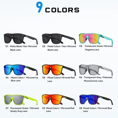 KDEAM große Sonnenbrille neu polarisiert einteilig Sportsonnenbrille winddicht Sonnenbrille Metallscharnier KD528-PLUS