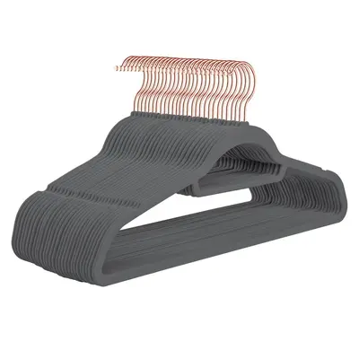 Non-Slip Flocked Plastic Clothes Hanger, Wet and Dry Use, Seamless Household - 13