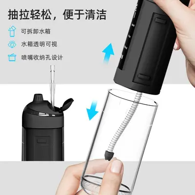 Grenzüberschreitender elektrischer Munddusche USB-Wasserflosser mit 6 Stufen einstellbar, tragbarer Zahnreiniger, Wasserzahnseide, Zahnaufhellungsgerät, Mundspüler
