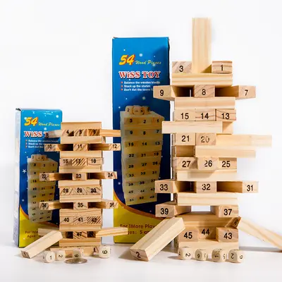 Children's Stacking Tower Pull-Out Block Game for Parents and Kids - 4