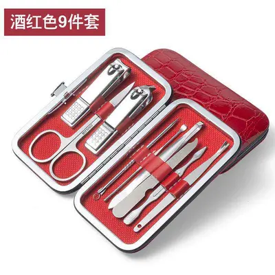 Nagelschere Set Heim-Nagelschere Edelstahl 8-teiliges Set Ohrlöffel Falkenschnabel-Nagelfeile Nagelrille Zange schräge Spitze spezielle Pediküre-Klinge - 13