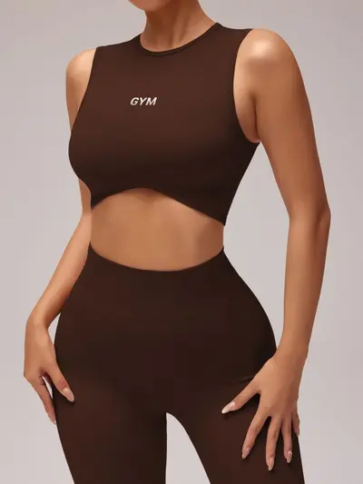 Kadın yoga takımı, elbise ve tayt, yüksek bel, kalça kaldırıcı - 10
