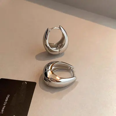 Серебряные серьги 925 пробы в форме капли воды для женщин, золотистого цвета - 9