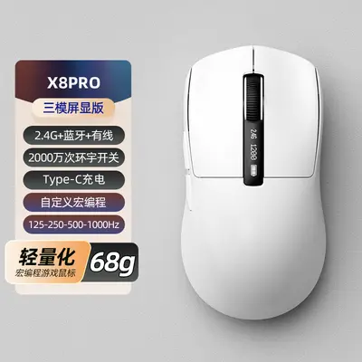 无线2.4G蓝牙3模轻量化人体工学充电鼠标电量液晶显示屏跨境工厂 - 2