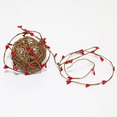 Biegbare künstliche rote Früchte als Weihnachtskranz-Dekoration, Rattan