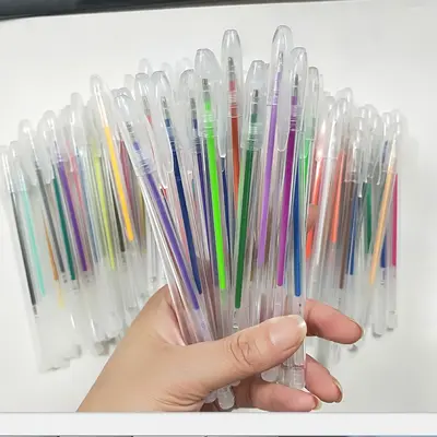 100 Color Gel Pen Set with Fluorescent and Metallic Colors