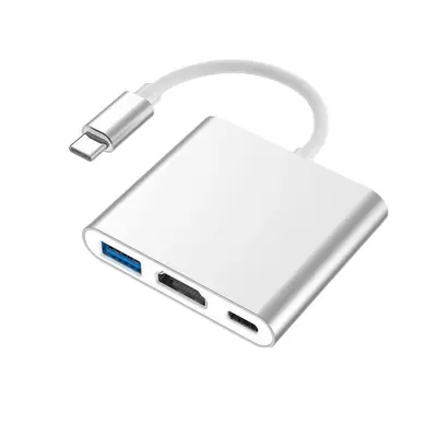 Tip-C HDMI üçü bir arada genişletici 4K adaptör kablosu cep telefonu dizüstü dönüştürücü HD kablo yerleştirme istasyonu