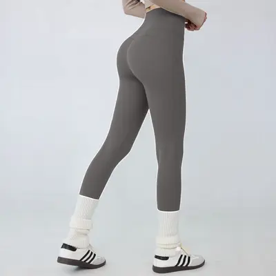Damen-Yogahose hohe Taille, 7/8-Länge, po-hebend - 11