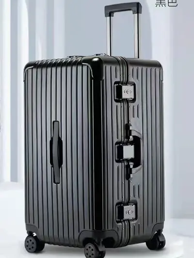 30 inch aluminum frame trolley suitcase with customs lock, 3/7 split - 1