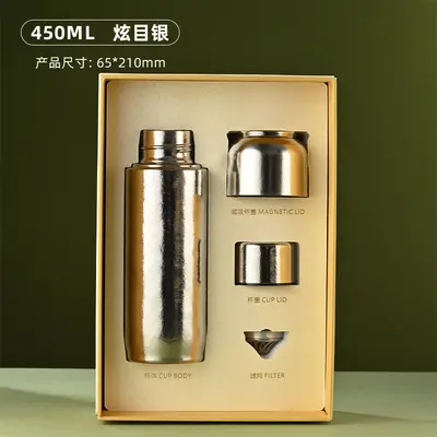 Pure Titanium Double-Wall Thermos Cup with Magnetic Lid and Tea Infuser - 8