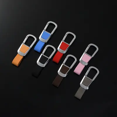 Frosted Cowhide Car Keychain for Men, Genuine Leather, Anti-Lost