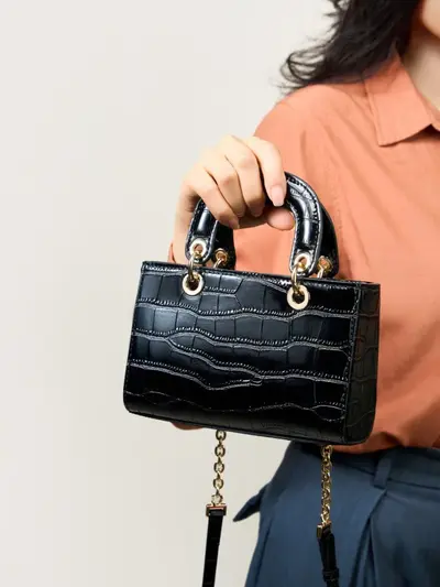 Damen-Diana-Tasche aus echtem Leder, Umhängetasche - 5