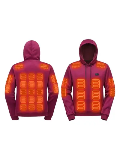 Erkek USB Isıtmalı Kapüşonlu Sweatshirt, Akıllı Sıcaklık Kontrollü Kış Ceketi - 9