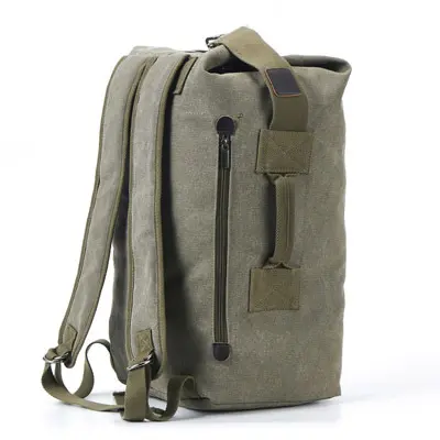 Herren-Rucksack, großes Fassungsvermögen, Leinenstoff, für Reise und Sport - 12