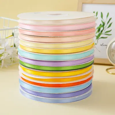 6 mm einfarbiges Polyester-Satinband, 100 Yards