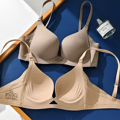Duoqingmao Backless Bra for Small Chest, Gathering Seamless One-Piece