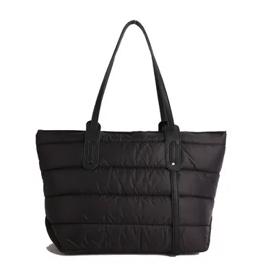 Cross-border Large-Capacity Cotton Padded Tote Bag Fashion Versatile Lightweight Spacer Cotton Casual Commuter Shoulder Bag Handbag