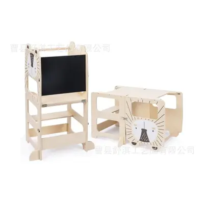 Holz-Lernturm mit Tafel, 3-in-1 Kinderhocker - 7
